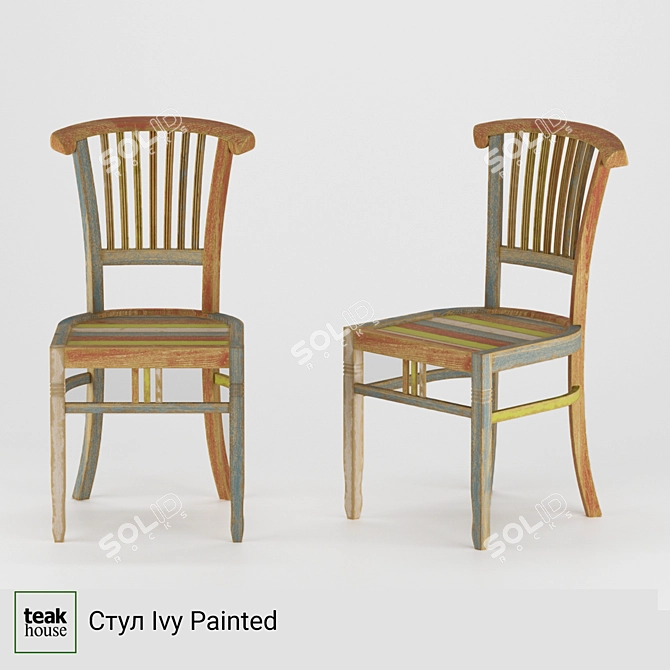 Elegant Teak Chair Ivy 3D model image 1