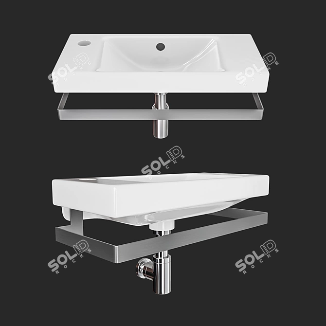 Elegant Compact Sink: Jacob Delafon Odeon 3D model image 7