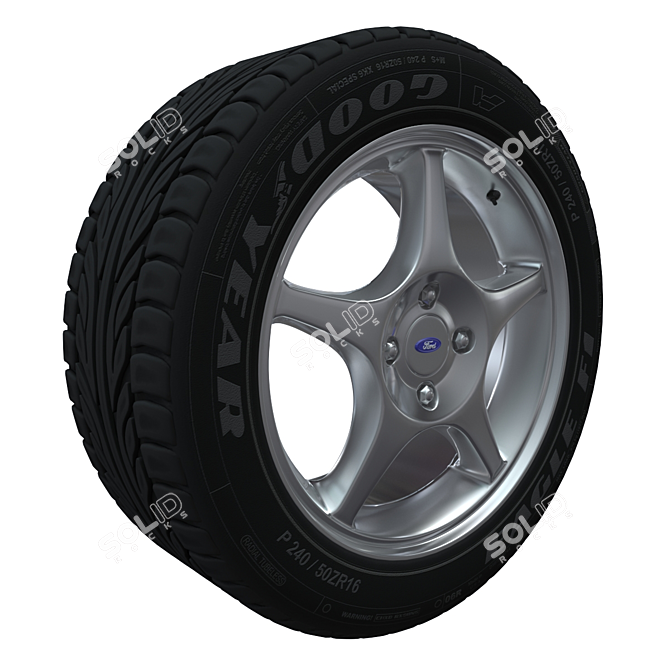 Ford Focus 2003 Wheel: High-Poly PBR Model 3D model image 2