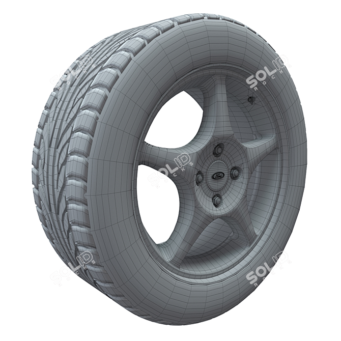 Ford Focus 2003 Wheel: High-Poly PBR Model 3D model image 3