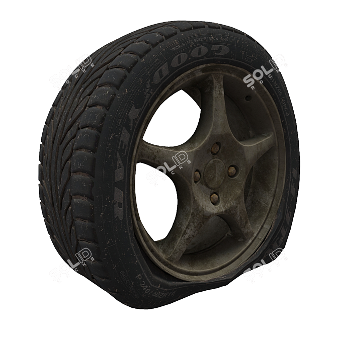 Ford Focus 2003 Wheel: High-Poly PBR Model 3D model image 5