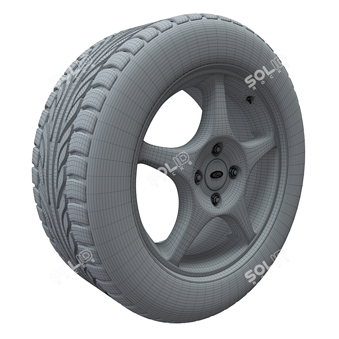 Ford Focus 2003 Wheel: High-Poly PBR Model 3D model image 6