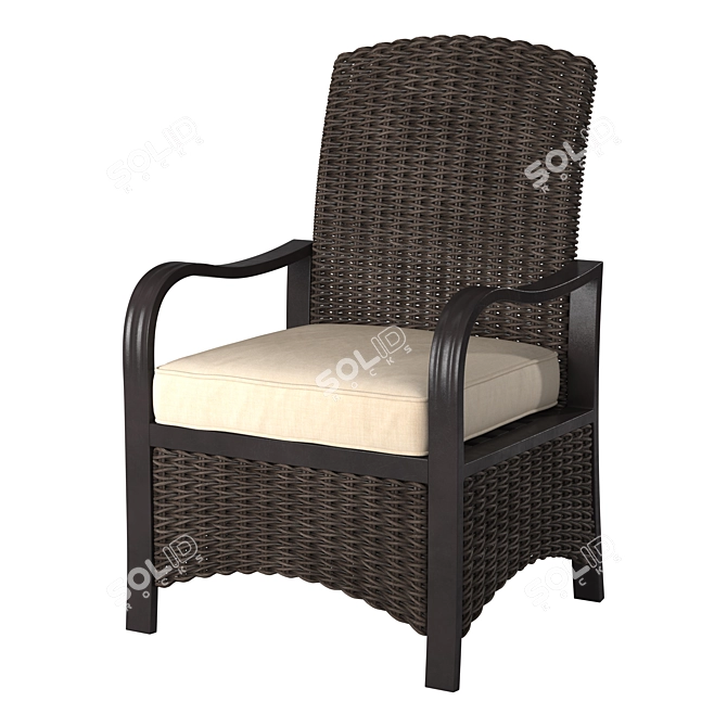 Rattan Accent Chair 3D model image 1