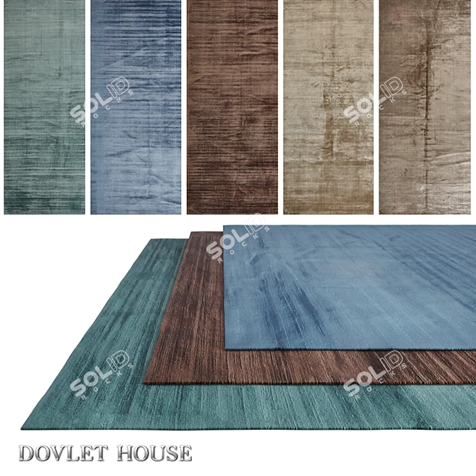 DOVLET HOUSE Carpets - 5-Piece Set (Part 563) 3D model image 1