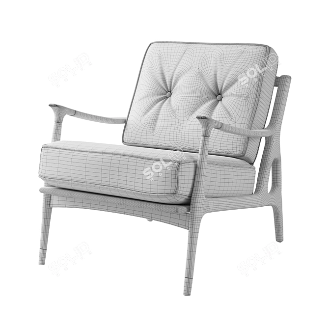 Mid-century Inspired Leather Chair 3D model image 5