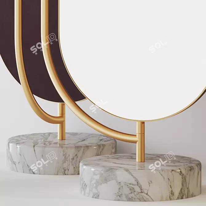 Glamorous Giove: Full-Length Mirror with Brass Base 3D model image 2