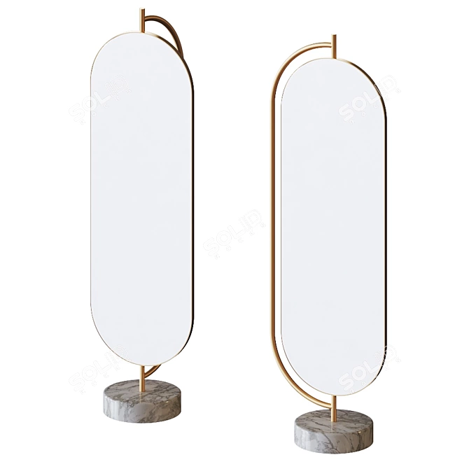 Glamorous Giove: Full-Length Mirror with Brass Base 3D model image 4