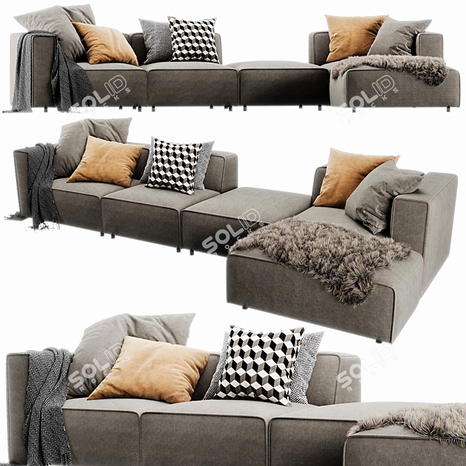 BoConcept Carmo Sectional - Modern Chaise Lounge 3D model image 2