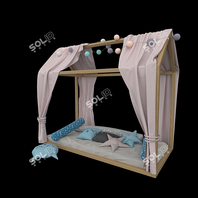 Children's Dream Bed House 3D model image 4