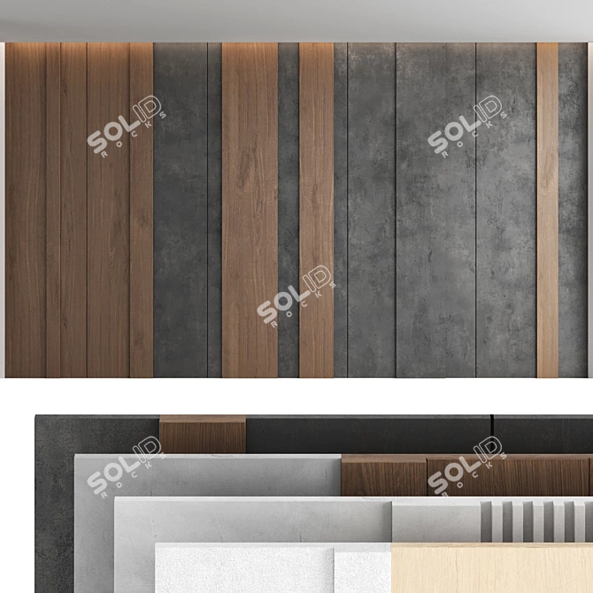 Decorative Panel Set 39 - High-Quality Texture, Seamless Design 3D model image 1