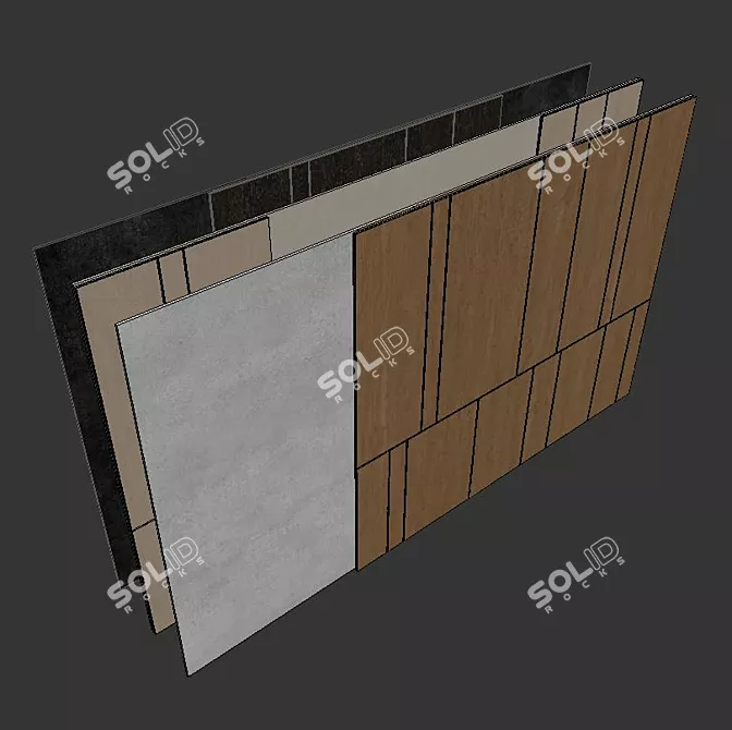 Decorative Wall Panel Set 3D model image 5