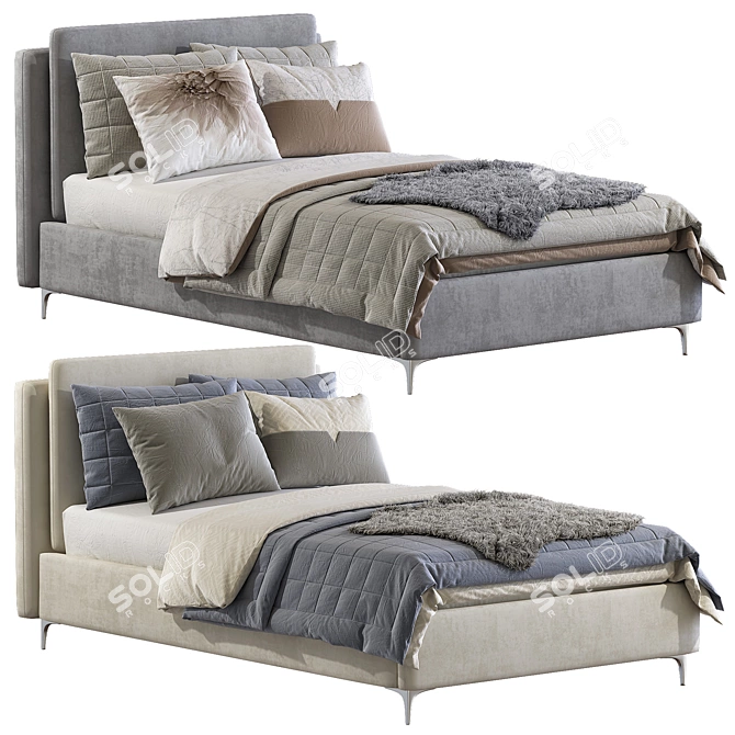 Modern Frick Basso Bed: Sleek and Stylish 3D model image 1