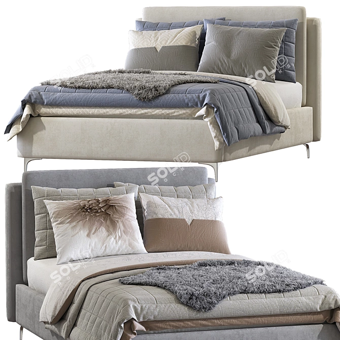 Modern Frick Basso Bed: Sleek and Stylish 3D model image 2