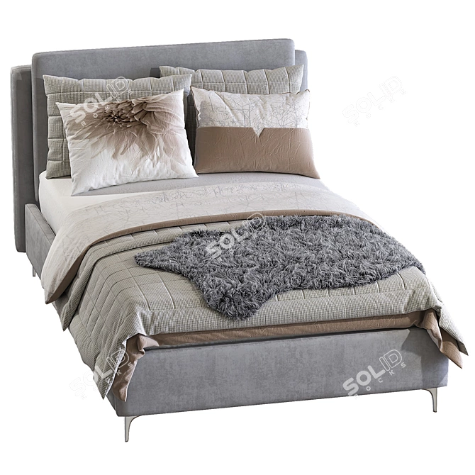 Modern Frick Basso Bed: Sleek and Stylish 3D model image 3