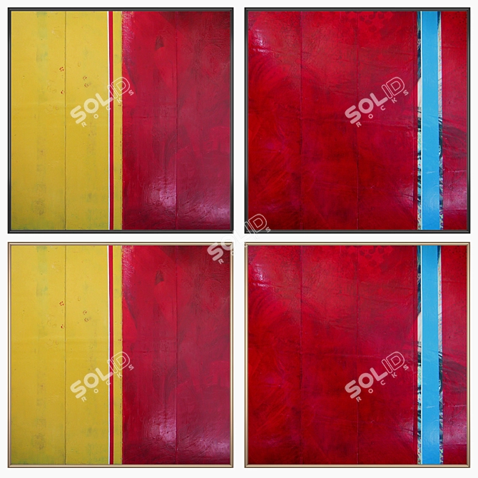 Abstract Wall Art Set with Multiple Frames 3D model image 2