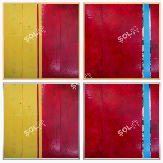 Abstract Wall Art Set with Multiple Frames 3D model image 3