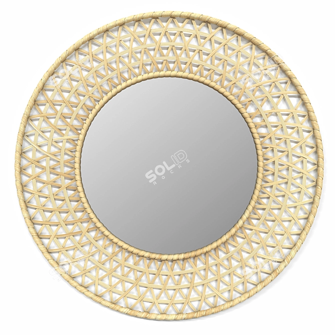 Rattan-Woven Round Mirror | IKEA MISSVEDEN 3D model image 1