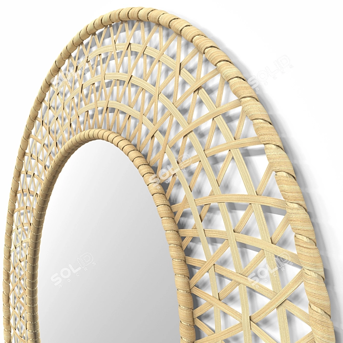 Rattan-Woven Round Mirror | IKEA MISSVEDEN 3D model image 2