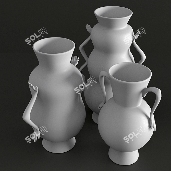 Modern Eve Vases Set 3D model image 3