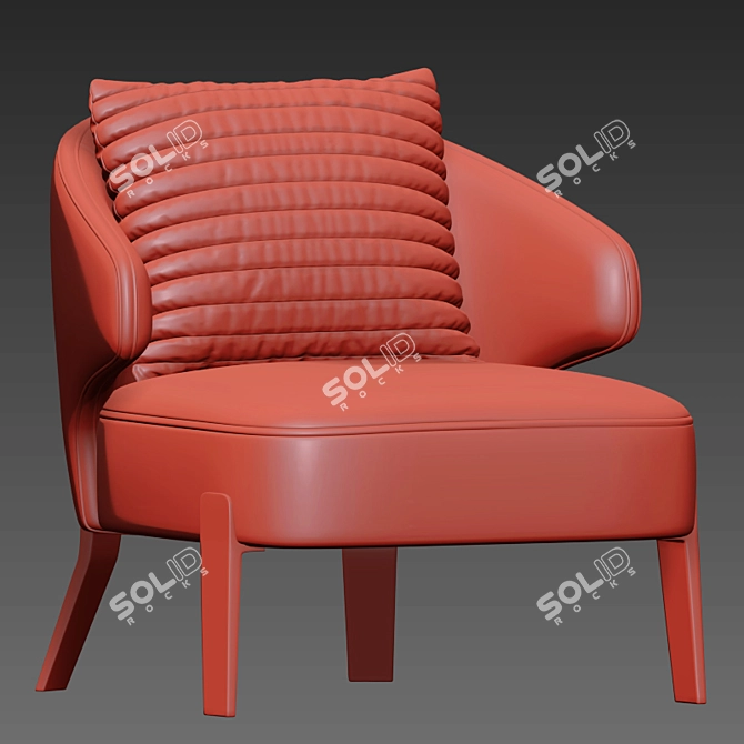 Sleek Comfort Embrace armchair 3D model image 4