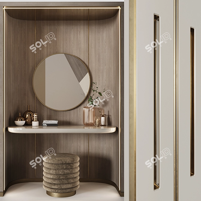 Handcrafted Art Deco Wardrobes 3D model image 2