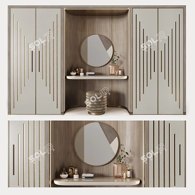 Handcrafted Art Deco Wardrobes 3D model image 4