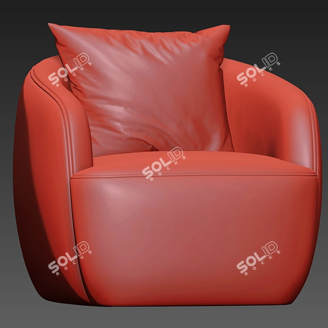 Glamorous Gwyneth Boucle Chair 3D model image 3