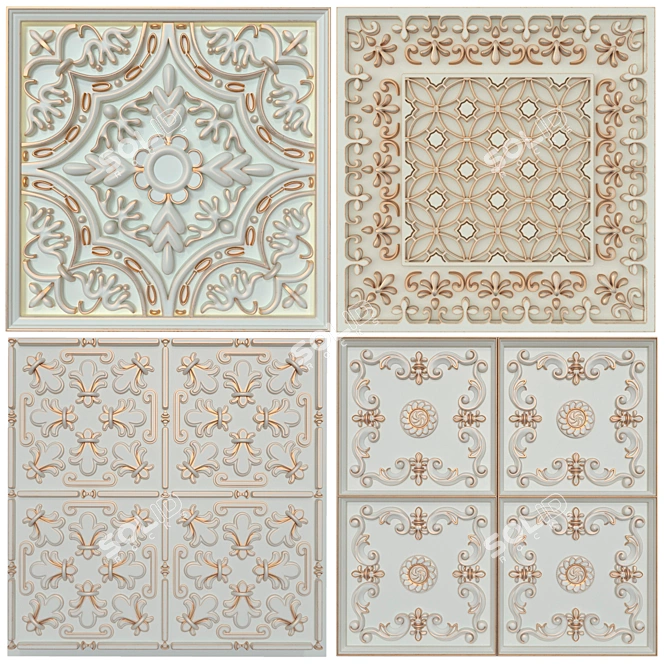 6-Piece Decorative Panels Set 3D model image 1