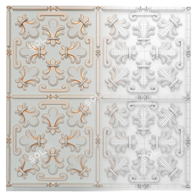 6-Piece Decorative Panels Set 3D model image 4