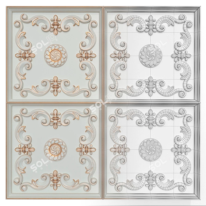 6-Piece Decorative Panels Set 3D model image 5