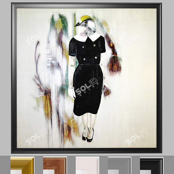 KIMI on Canvas: Modern Art with Multi-Frame Options 3D model image 1