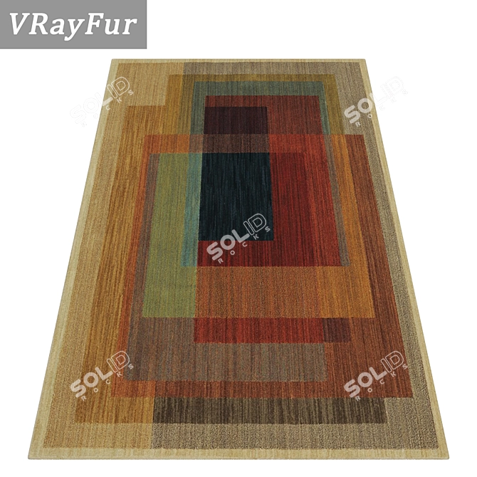 Luxury Carpet Set - High-Quality Textures for Close and Distant Shots 3D model image 2