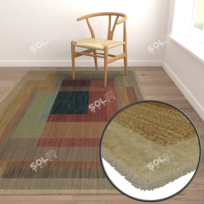 Luxury Carpet Set - High-Quality Textures for Close and Distant Shots 3D model image 5