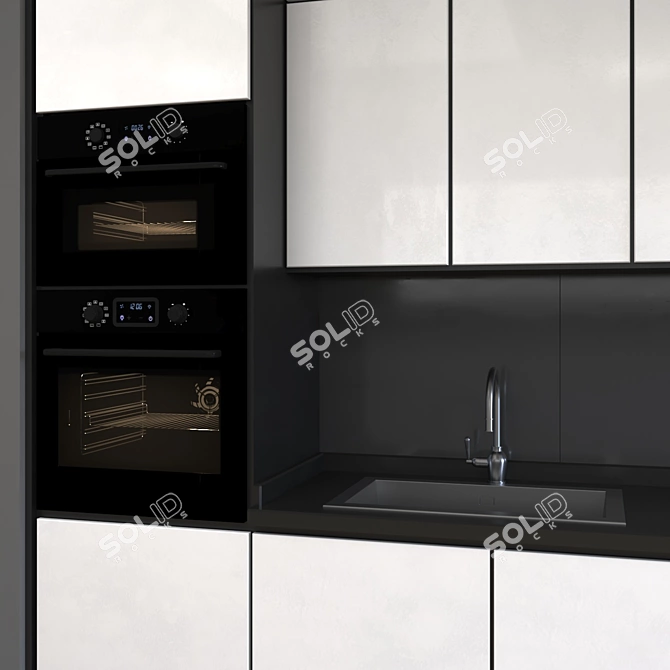 Modular Kitchen Design Set 3D model image 2