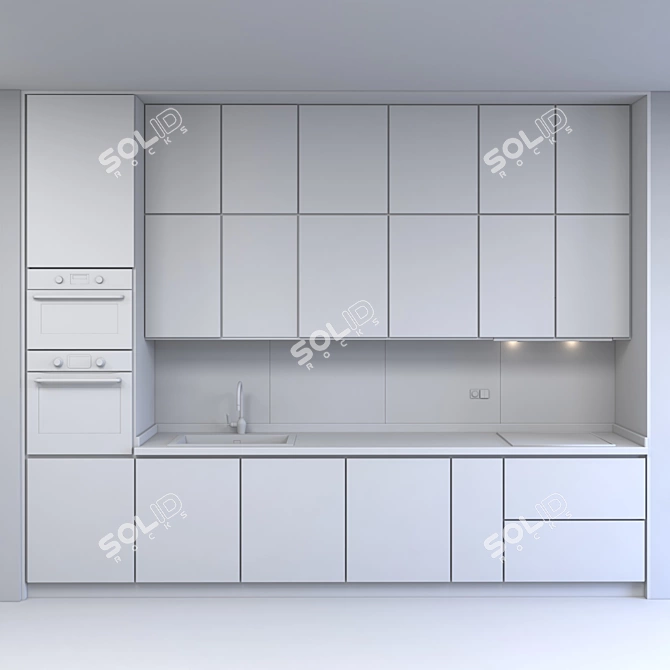 Modular Kitchen Design Set 3D model image 3
