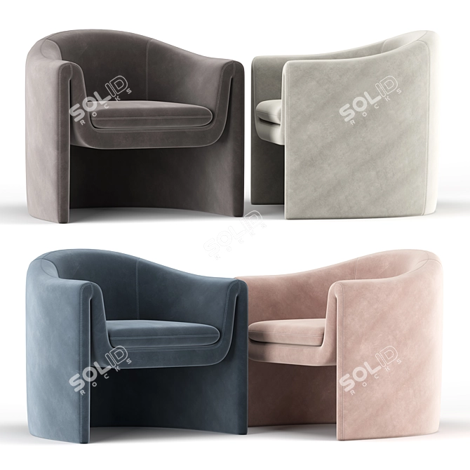 Elegant Linen Chair 3D model image 1