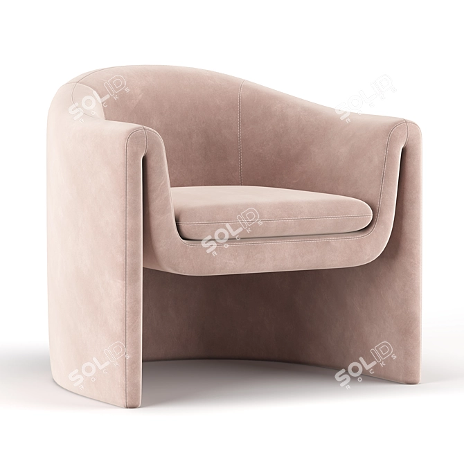 Elegant Linen Chair 3D model image 3