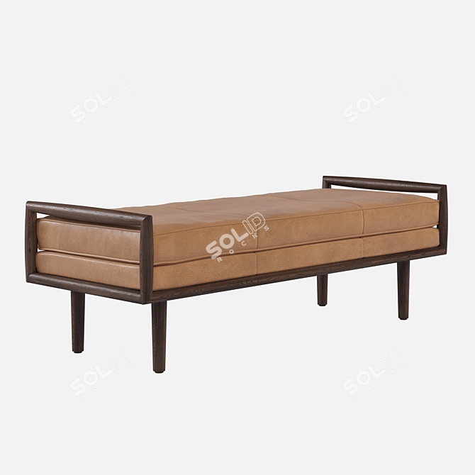 Ansa Charme Tan Bench: Stylish and Comfortable Seating Solution 3D model image 2