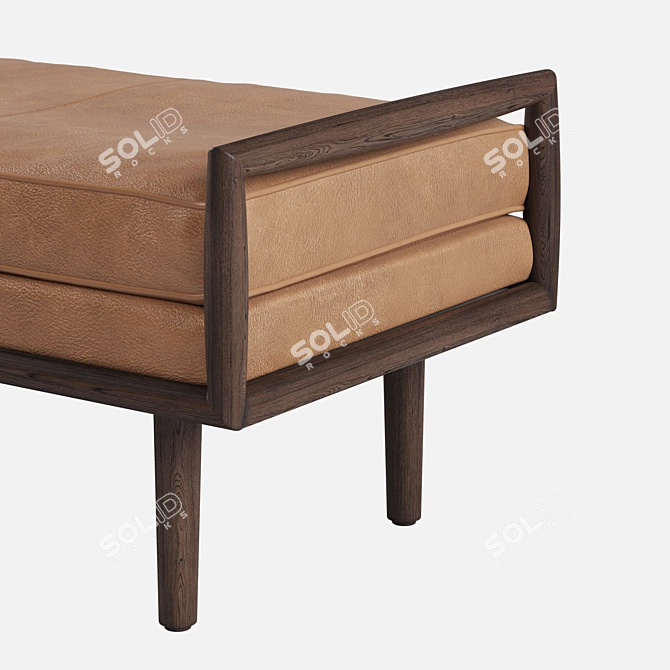 Ansa Charme Tan Bench: Stylish and Comfortable Seating Solution 3D model image 3