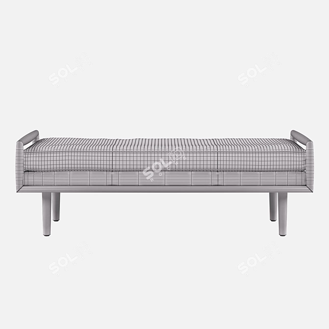 Ansa Charme Tan Bench: Stylish and Comfortable Seating Solution 3D model image 4