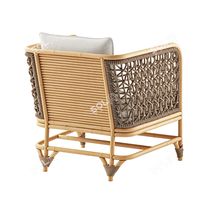 Naturally Elegant Marigny Rattan Chair 3D model image 3