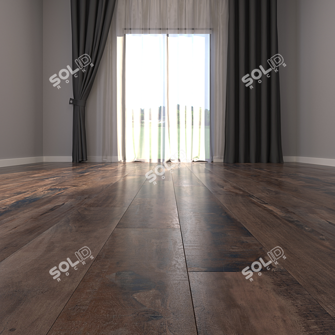 Smoked Dublin Parquet: Multi-Texture, High Definition 3D model image 2