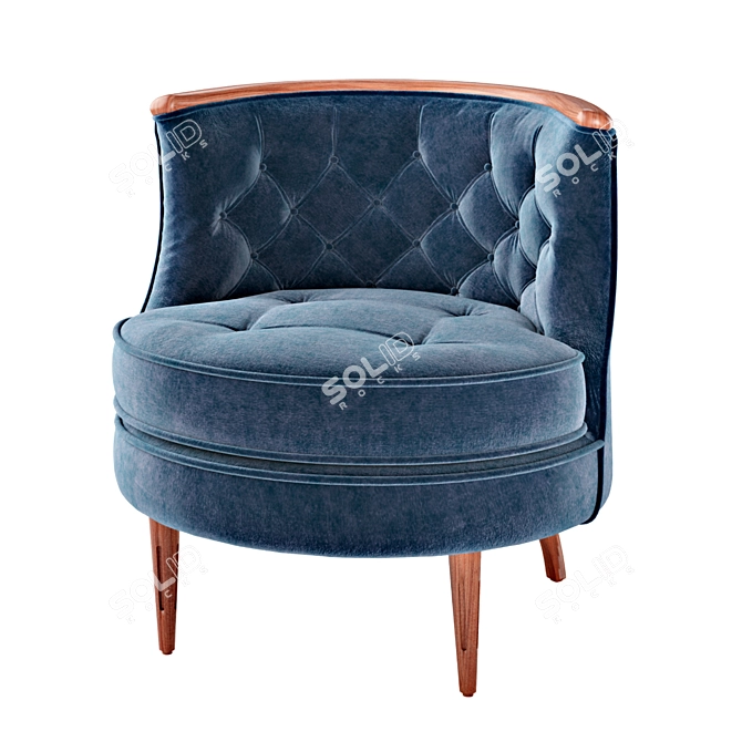 Mid-Century Tufted Bixby Chair 3D model image 1