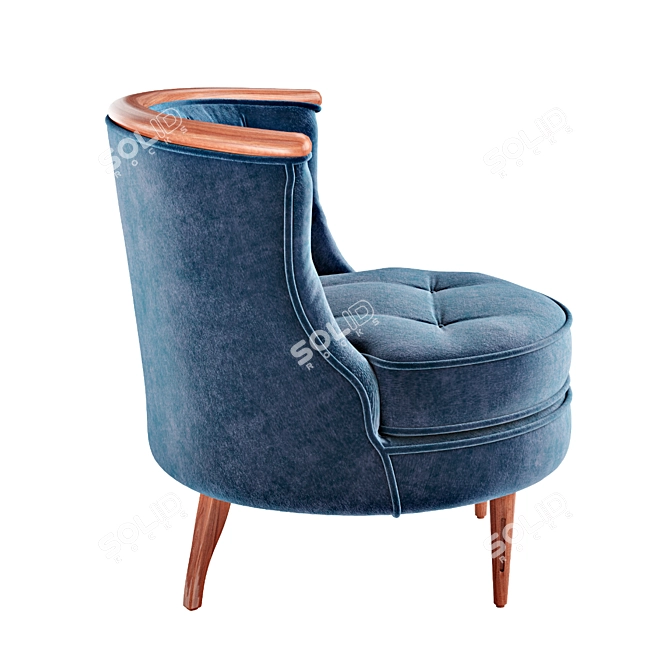 Mid-Century Tufted Bixby Chair 3D model image 2