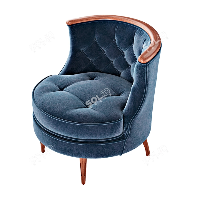 Mid-Century Tufted Bixby Chair 3D model image 4