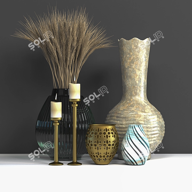 Elegant Decor Set 3D model image 1