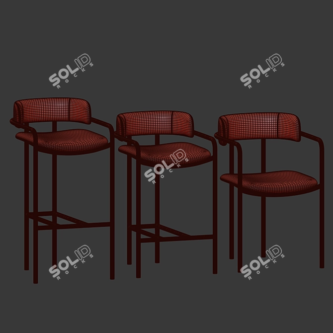 Lenox Velvet Dining Chairs Set 3D model image 4