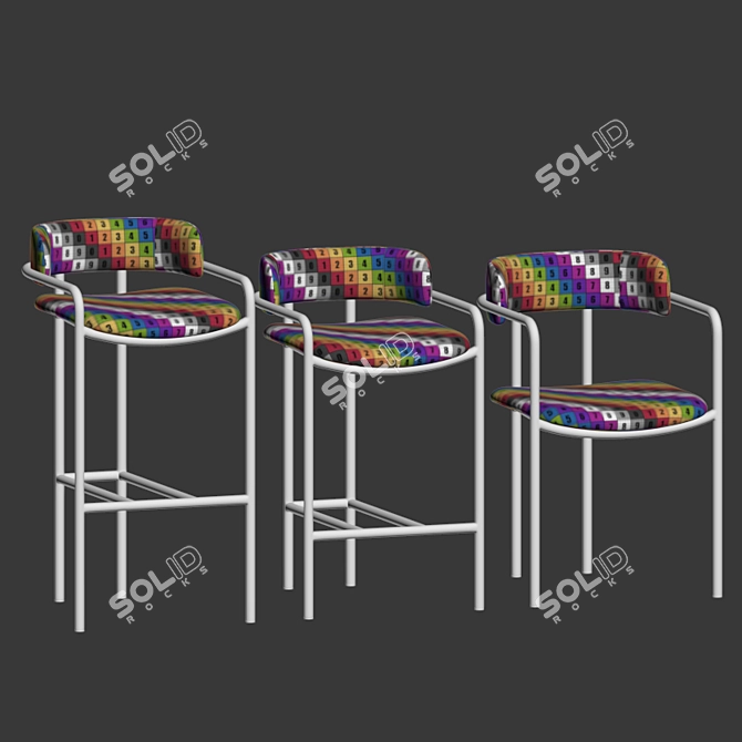 Lenox Velvet Dining Chairs Set 3D model image 5