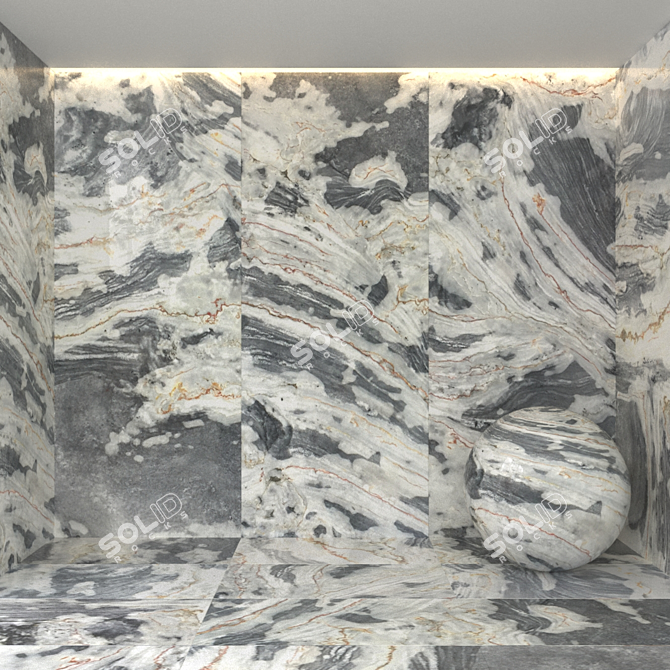 London Gray Marble Tile Layout - Max. Fbx. Obj. Mtl. 3D model image 1