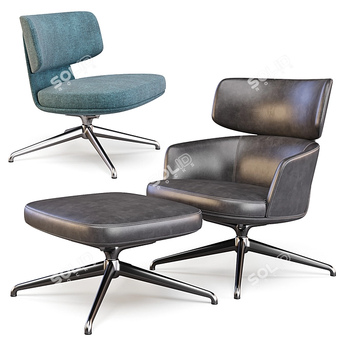 Molteni Piccadilly: Stylish Armchairs for Modern Living 3D model image 1